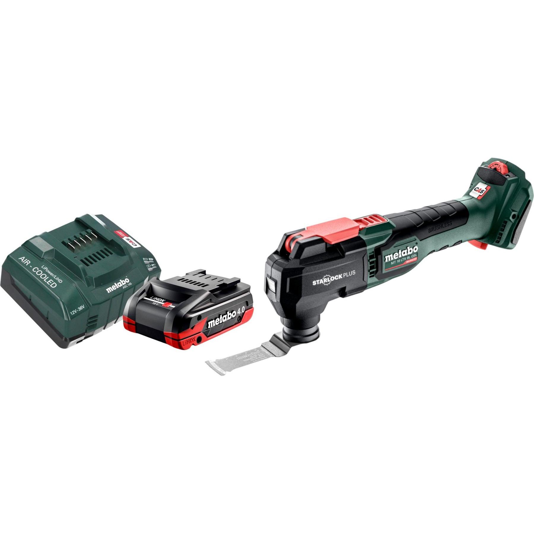 Metabo, Elettroutensile multifunzionale, MT 18 LTX BL QSL Akku Multitool 18 V Brushless Starlock Plus + 1x LiHDX Akku 4,0 Ah +