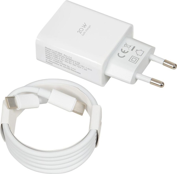 Actual product image iBox Travel charger I-BOX C-36 PD20W white (20 W)