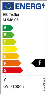 Etichetta energetica EB Troller Spot 7W 3000K 36° 630lm ferro spazzolato (630 lm)