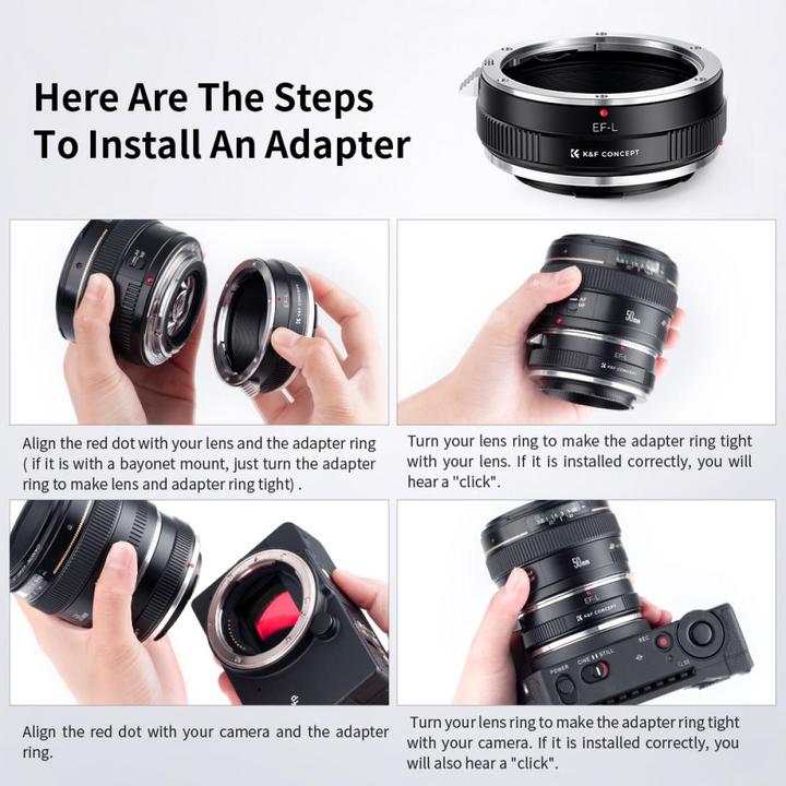 Produktbild K&F Concept High Precision Lens Adapter Mount, EOS-L
