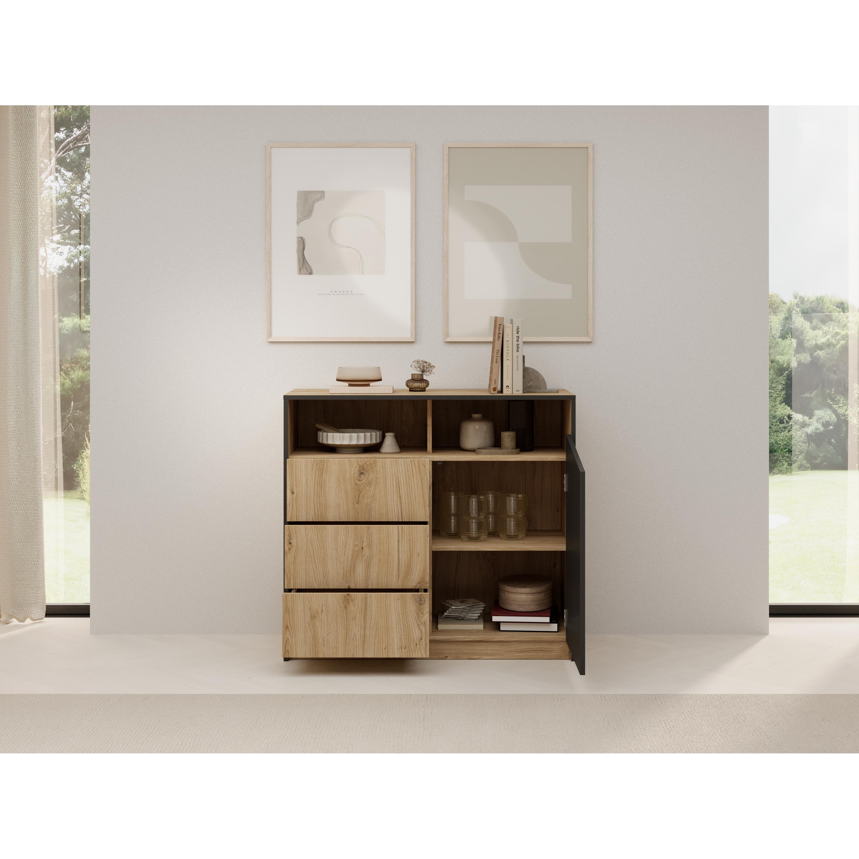 ADRK Furniture, Kommode + Sideboard, Kommode I Atson (100 x 40 x 91 cm)