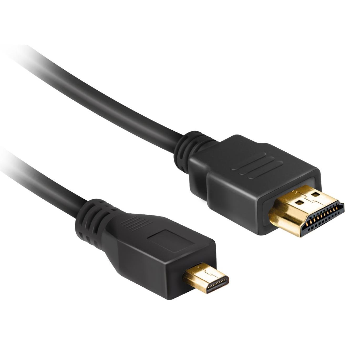 Ekon HDMI (Typ A) — micro HDMI (Typ D) (1.80 m), Cavo video, Nero
