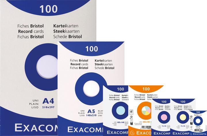 Actual product image Exacompta Cartes-fiches neutres (74 x 105 mm, 205 g/m², 100 x)
