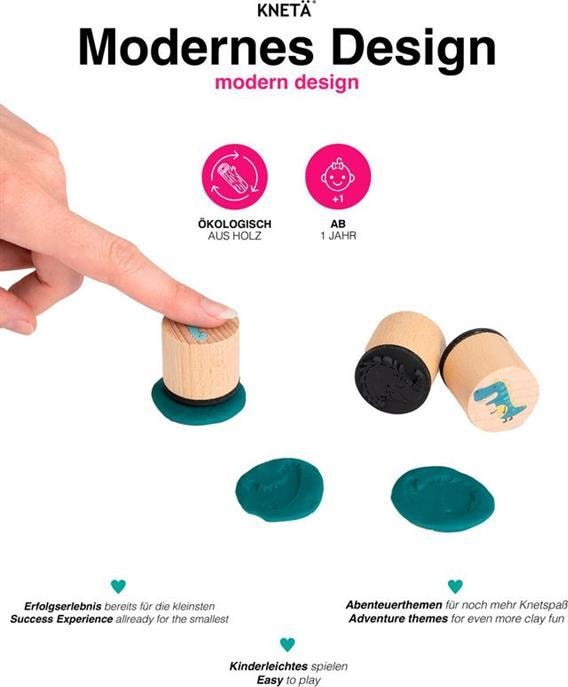 Produktbild Knetä Holzstempel Set Zoo Tiere