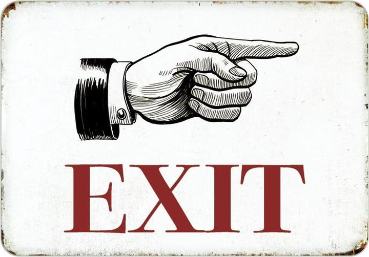 Exit tin sign (16.5 x 11.5 cm)