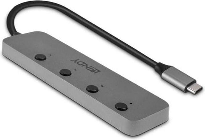 Produktbild Lindy 4 Port USB 3.2 Typ C Hub mit Ein-/Ausschalter Vier zusätzliche USB Typ A Ports, einzeln schaltbar (USB-C, 4 Ports)