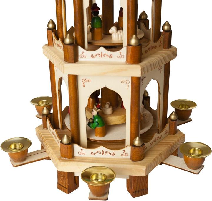 Image du produit Brubaker Weihnachtspyramide mit handbemalten Figuren