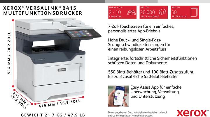 Actual product image Xerox VersaLink B415DN (Laser, Black and white)