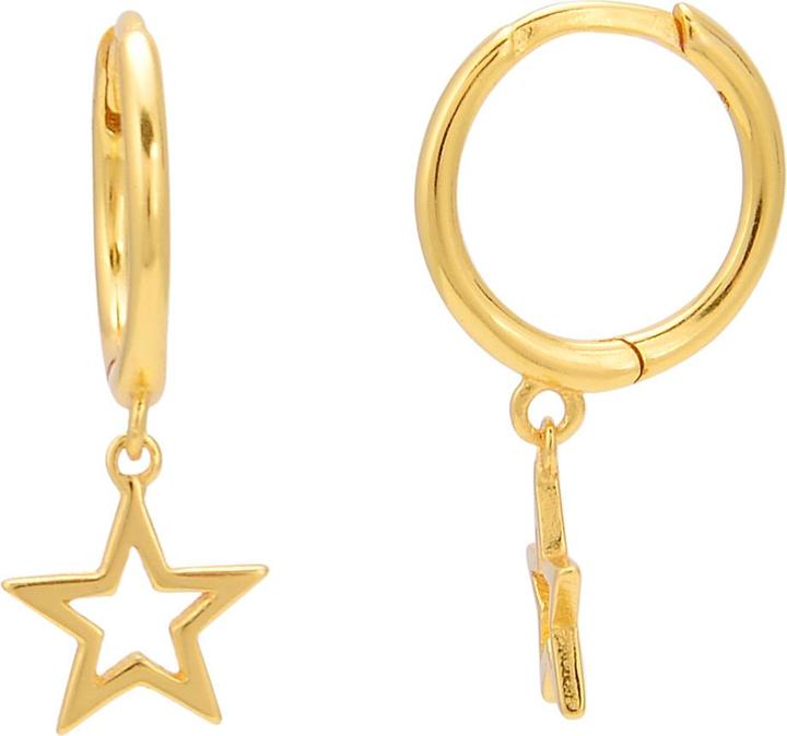 Image du produit Leyda Boucles d'oreilles créoles pendentif étoile (Argent 925 1 micron Doré jaune 18K)