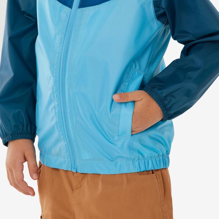 Produktbild Quechua Kids’ waterproof hiking jacket with zip, 2-6 years, MH100 - Blue (104, 110, 116, 92, 98)