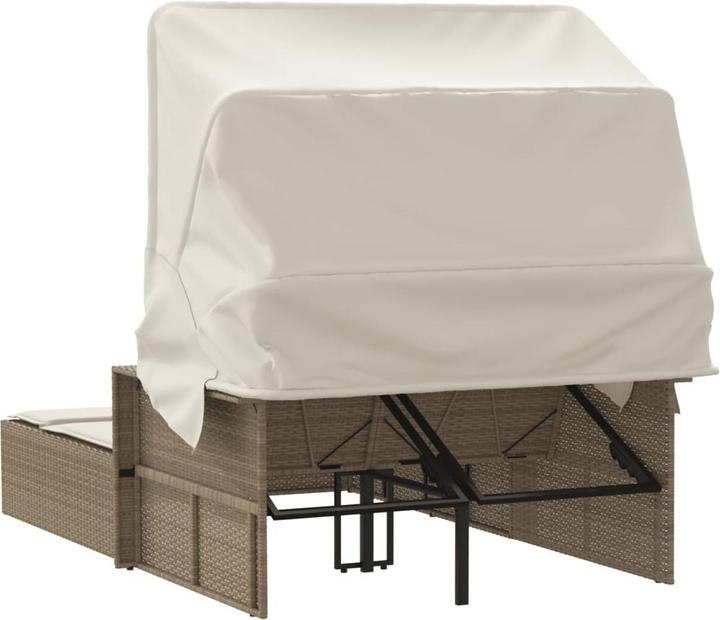 Actual product image VidaXL Double sun lounger with roof and cushions (114 cm)