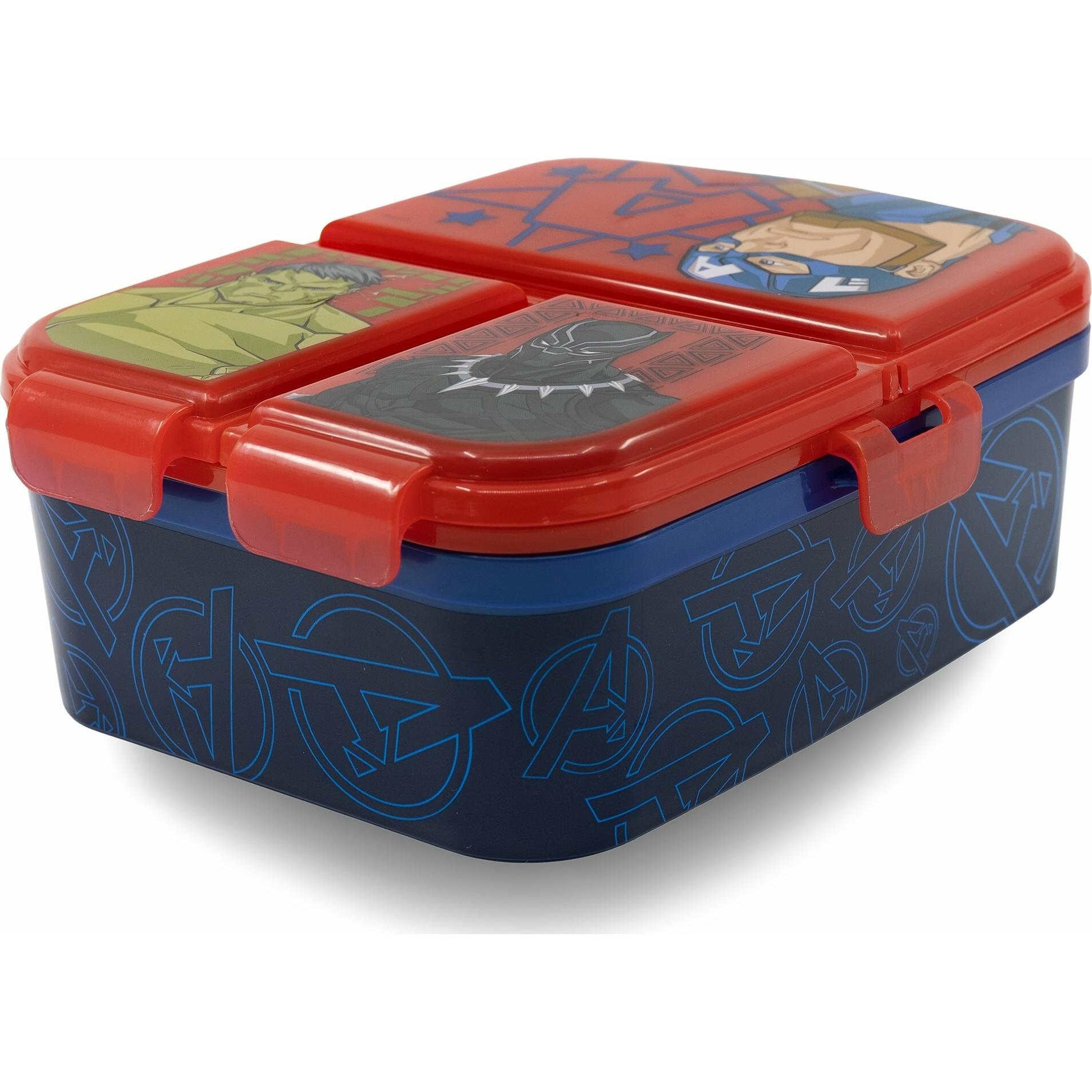 Thumbnail - Stor Avengers - Sandwich Box XL mit 4 Fächern, Lunchbox, Mehrfarbig