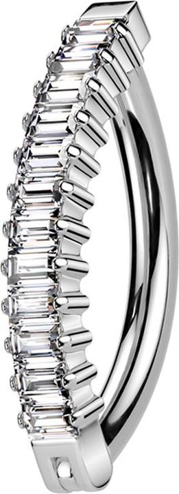 Produktbild Star Piercing Banane klappbar silber Schild vertikal rechteckige Kristalle silber (ohne Messing, Titan)