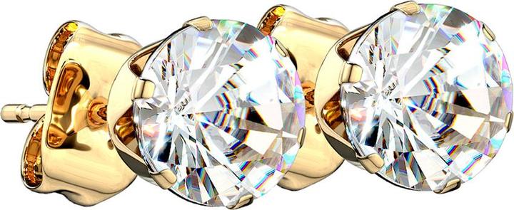 Immagine prodotto Star Piercing Orecchini a perno placcati in oro con cristallo rotondo in argento (senza ottone, Acciaio chirurgico 316L)