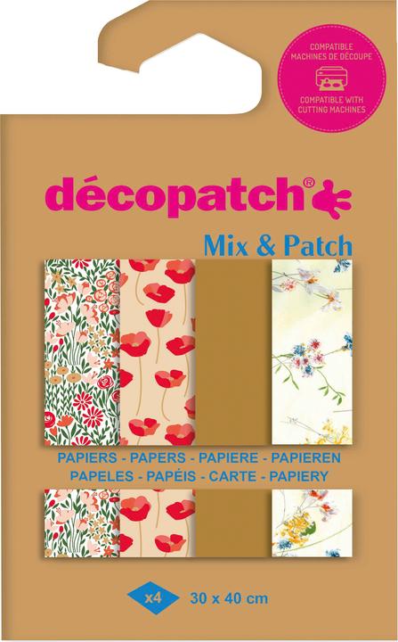 Décopatch Bastelpapier 30 x 40 cm, 4 Blatt (35 g/m², 4x)