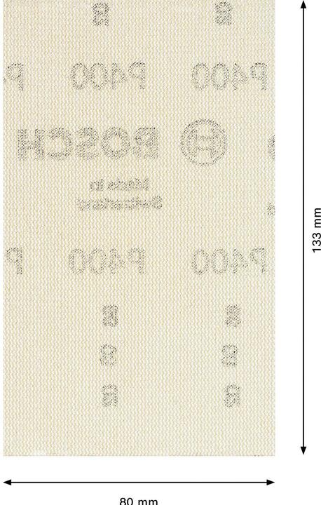 Image du produit Bosch Professional Zubehör Filet abrasif Expert M480 pour ponceuses vibrantes, 80 x133 mm, G 400, 10 pces. (P400)