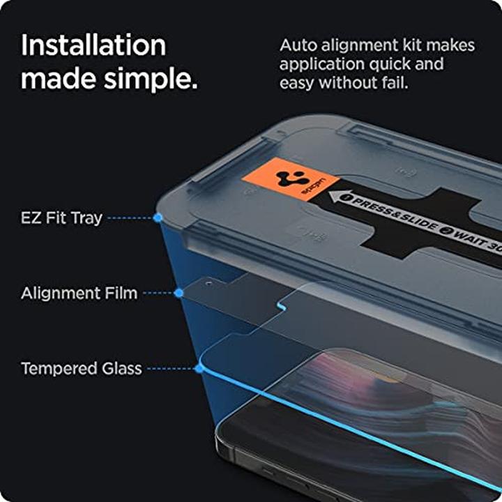 Actual product image Spigen EZ Fit Glass.tR (1 pcs., Apple iPhone 13 Pro Max)