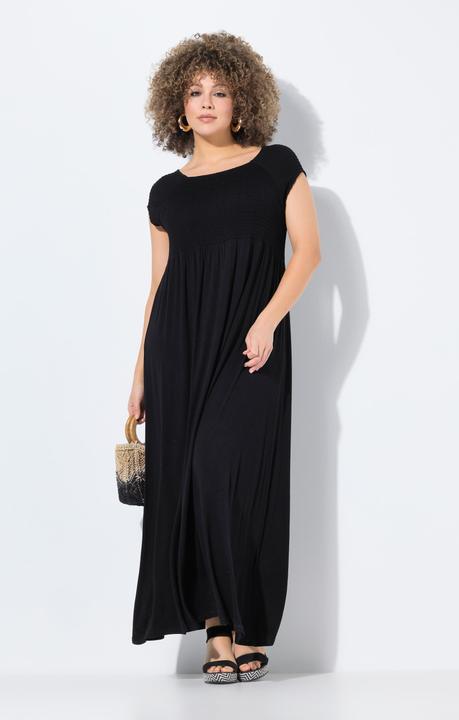 Produktbild Ulla Popken Kleid, A-Linie, gesmokt, Carré-Ausschnitt, Halbarm (54)