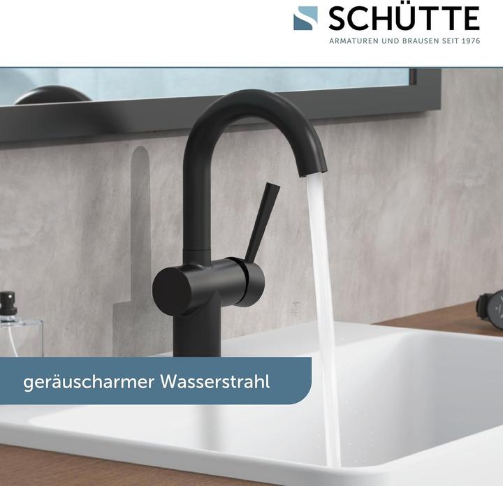 Produktbild Schütte Wasserhahn Bad CORNWALL Waschtischarmatur Schwarz matt Einhebelmischer Mischbatterie 79016
