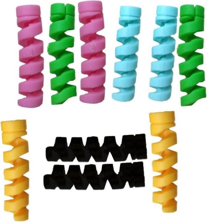 Actual product image Deltalabs Silikon Kabel Spirale Flexibler Kabel Bruchschutz Knickschutz Halter Kabelschoner (4er Set) (Cable spiral hose, 4 cm)