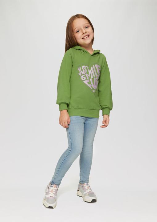 Produktbild s.Oliver Sweatshirt Kapuzenshirt mit Glitzer-Foamprint (116, 122)