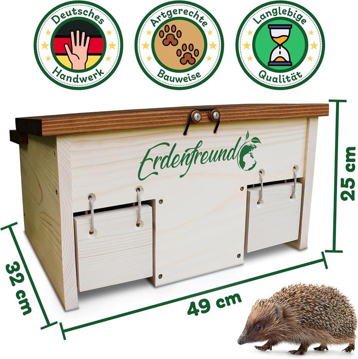 Immagine prodotto Erdenfreund Igelfutterhaus mit Rattenklappe & Napf-Set