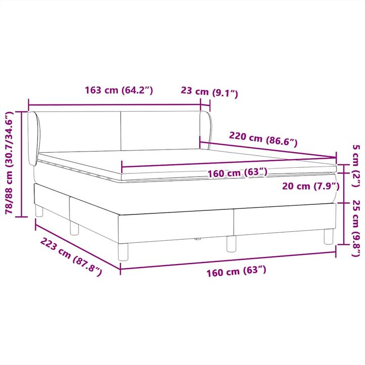 Image du produit vidaXL Boxspringbett (160 x 220 cm)