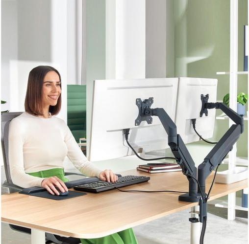 Produktbild Leitz Ergo Platzsparender Dual Monitorarm (Tisch, 32")