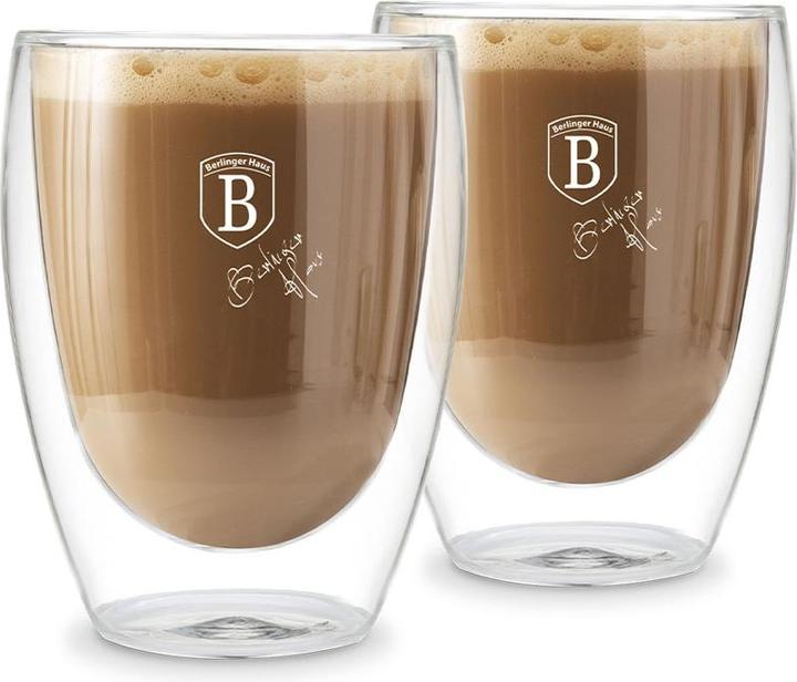 BerlingerHaus Kaffee Glas 300ml 2er Set ohne Griff (300 ml, 2x)