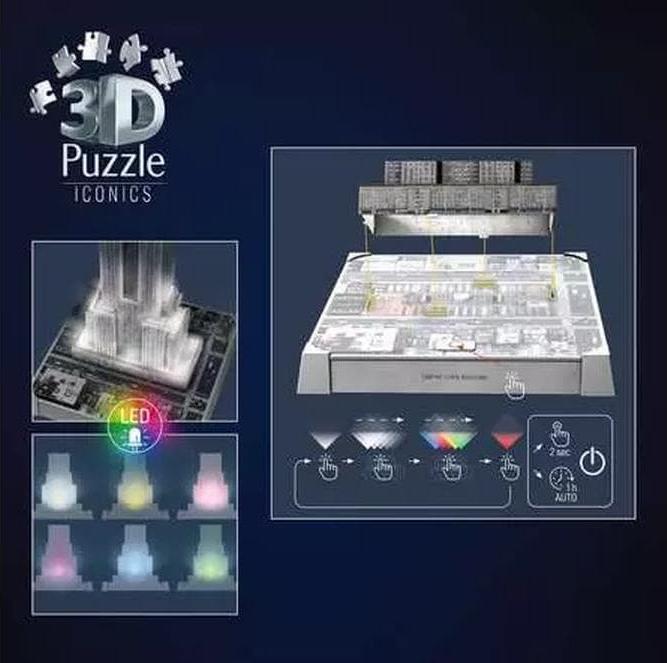 Productafbeelding Ravensburger 3D Iconen: Empire State Building - met licht (216 onderdelen)