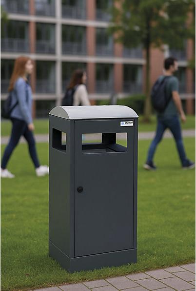 Actual product image Waste collector for outdoor areas, capacity 90 l, charcoal. (90 l)