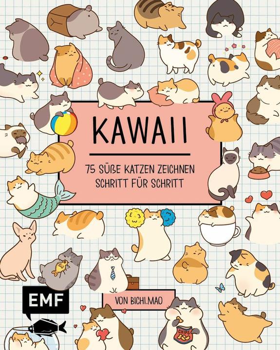 Produktbild Kawaii 75 süsse Katzen zeichnen - Schritt für Schritt