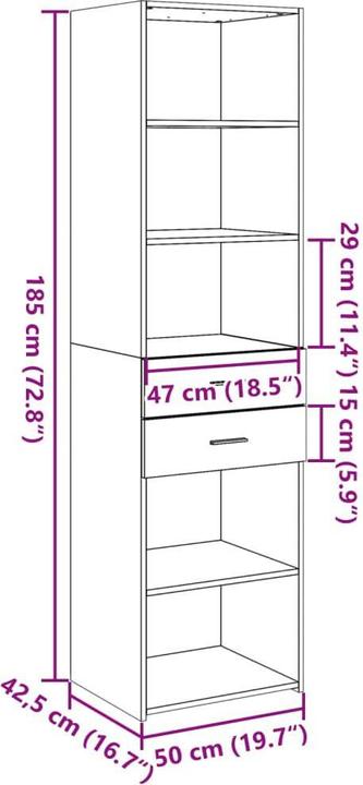 Image du produit vidaXL Highboard (50 x 42.50 x 185 cm)