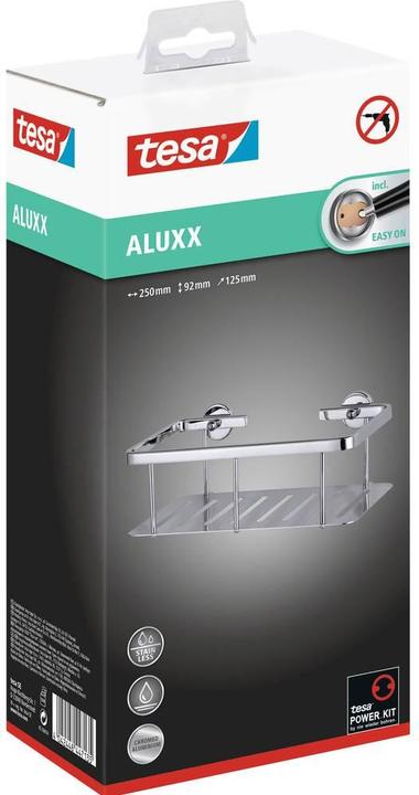 Actual product image tesa ALUXX shower basket incl. adhesive solution without drilling (12.50 x 25 x 9.20 cm)