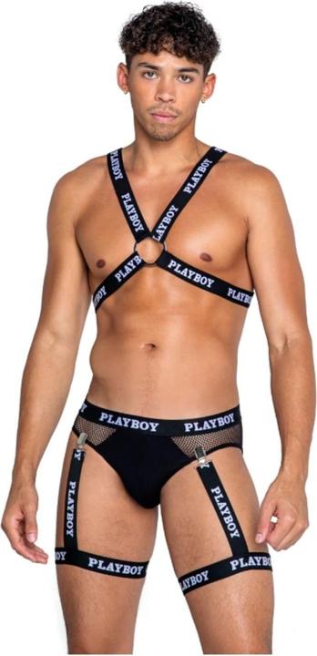 Produktbild Playboy Lingerie Herren HosenträgerSet Dark Room Schwarz (XL)