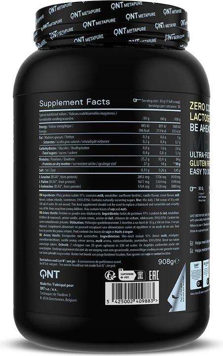 Actual product image QNT MetaPure (Soft roe, Vanilla, 1 x, 908 g)