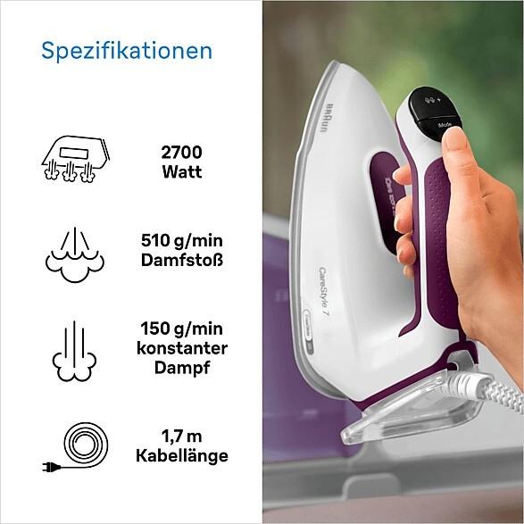 Actual product image Braun DeLonghi CareStyle 7 (2700 W, 510 g/min)