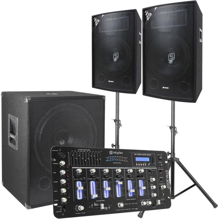 Actual product image Skytec 2.1 complete DJ live set 1600 Watt met mixer en kabels (Active)