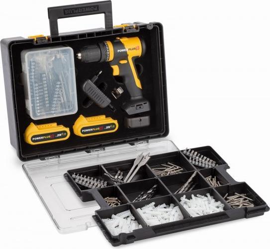 Immagine prodotto Powerplus Trapano a percussione brushless 20V 30Nm - incluse 2 batterie 20V 1.5Ah - 362 Acc.