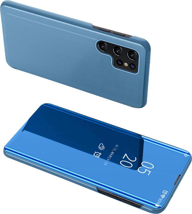 Hurtel Custodia Clear View per Xiaomi POCO C65 / Redmi 13C con sportello - Blu (Xiaomi Redmi 13C)