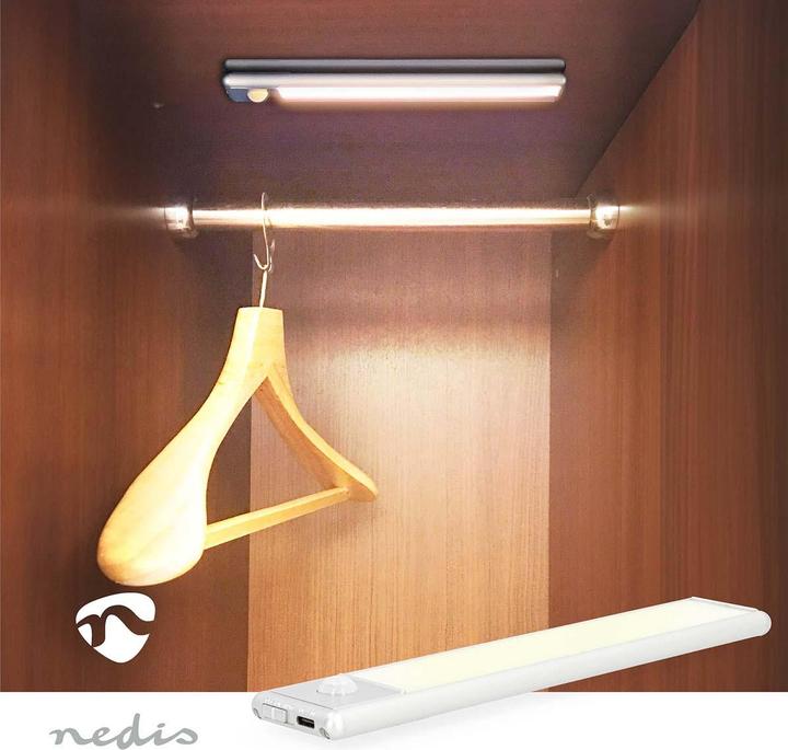 Produktbild Nedis Akku LED-Lichtleiste mit Bewegungssensor (Weiss, 20.50 cm, Indoor)