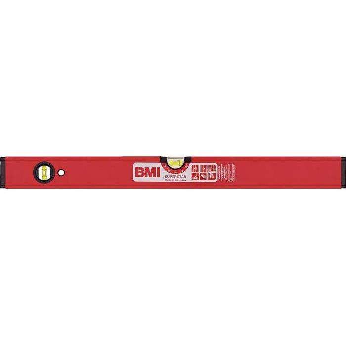 BMI, Wasserwaage, Wasserwaage SUPERSTAR 180cm Alu.rot ± 0,5 mm/m m.Magnet (180 cm)
