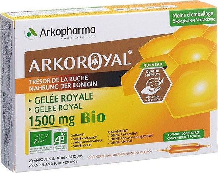 Immagine prodotto Arkopharma Arkoroyal Bio Gelée Royal Ampullen 1500mg (20 Pezzo/i, Fiala, 1040 g)