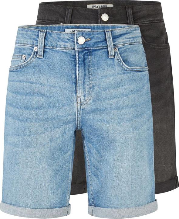 Bleu clair, Denim bleu clair, Noir