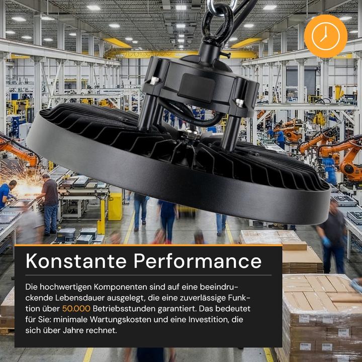 Actual product image Enovalite LED-HighBay-Leuchte, UFO, EEK: C, 150W, 25500lm, 5000K, schwarz (25500 lm)