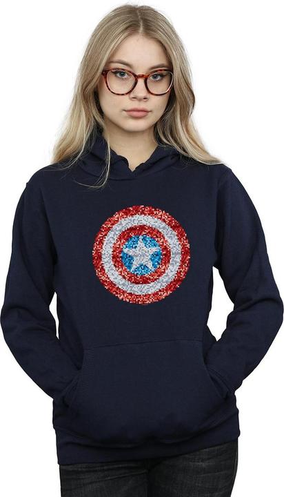Produktbild Captain America Pixelated Shield Kapuzenpullover (L)