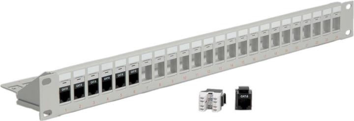 Produktbild Roline 19"-Keystone-Modulträger, 24P., ungeschirmt, lichtgrau