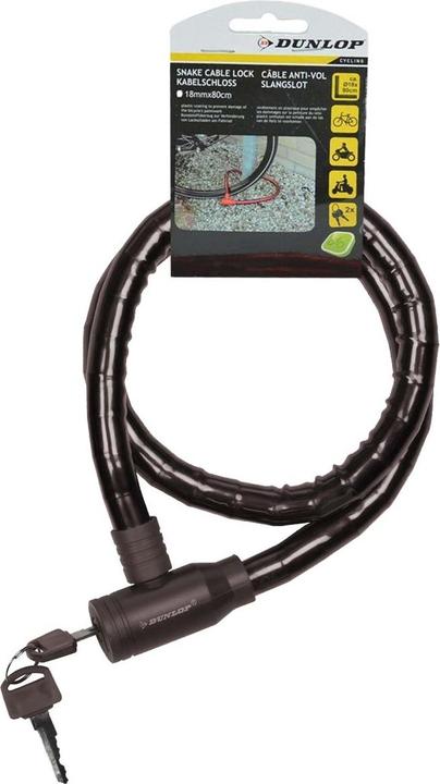 Actual product image Dunlop bicycle anti-theft lock (black)