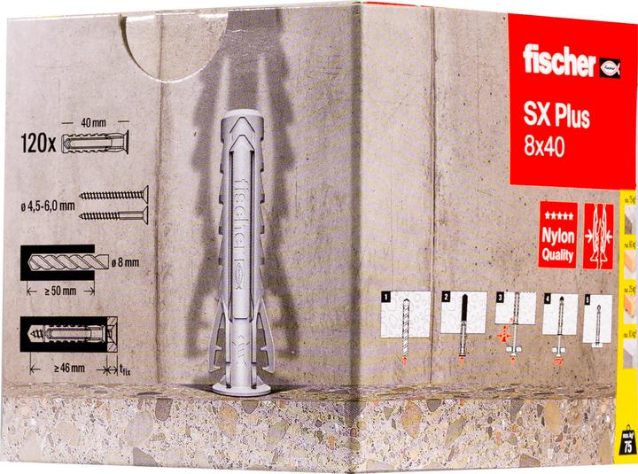 Produktbild Fischer Dübel SX Plus 8x40 +20% (120 Stk.)