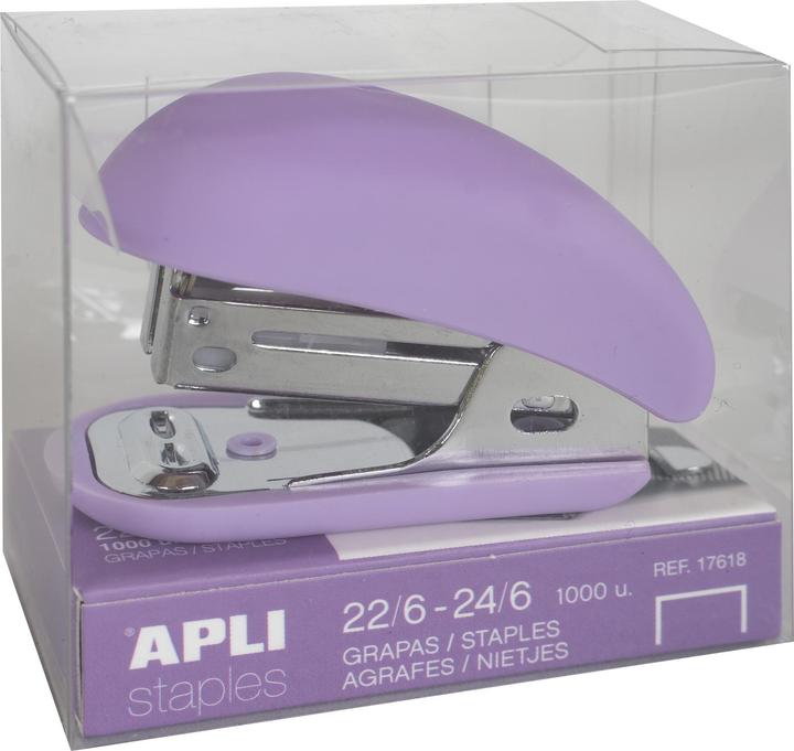 Produktbild Apli Heftgerät Nordik Heftgerät, Soft Touch, 30 Karten, Heftklammern, Box mit Aufhänger, Pastellmischung (30 Blätter)